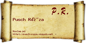 Pusch Róza névjegykártya